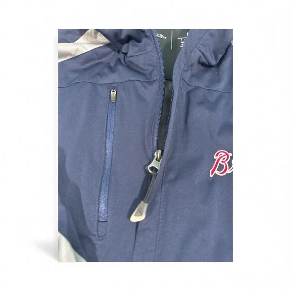 Atlanta Braves Windbreaker Jacket Men L Blue Full Zip Antigua MLB Y2K - Picture 6 of 11
